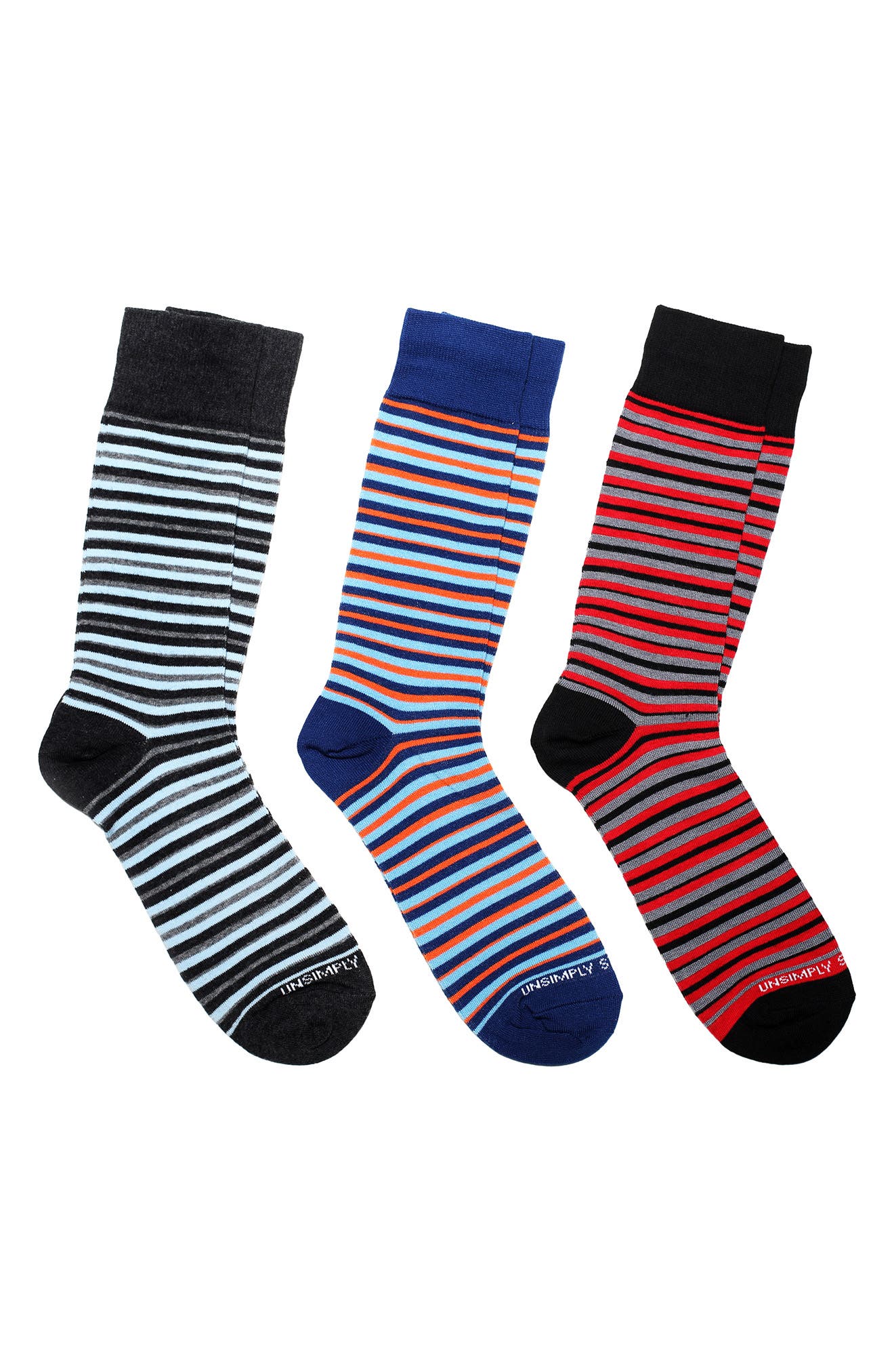 UNSIMPLY STITCHED Assorted 3-Pack of Crew Socks