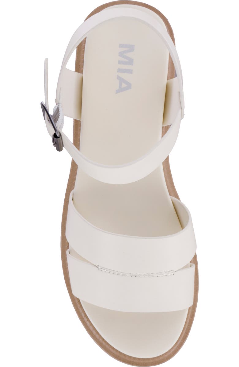 MIA Jovie Ankle Strap Platform Wedge Sandal, Alternate, color, Bone Burni