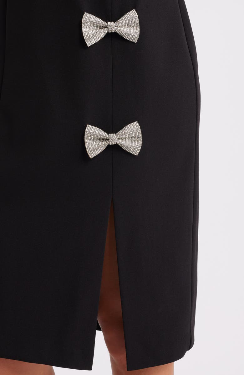 Eliza J Rhinestone Bow Sleeveless Sheath Dress, Alternate, color, 