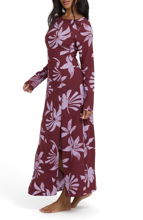 Billabong Romance You Long Sleeve Maxi Dress In Multi