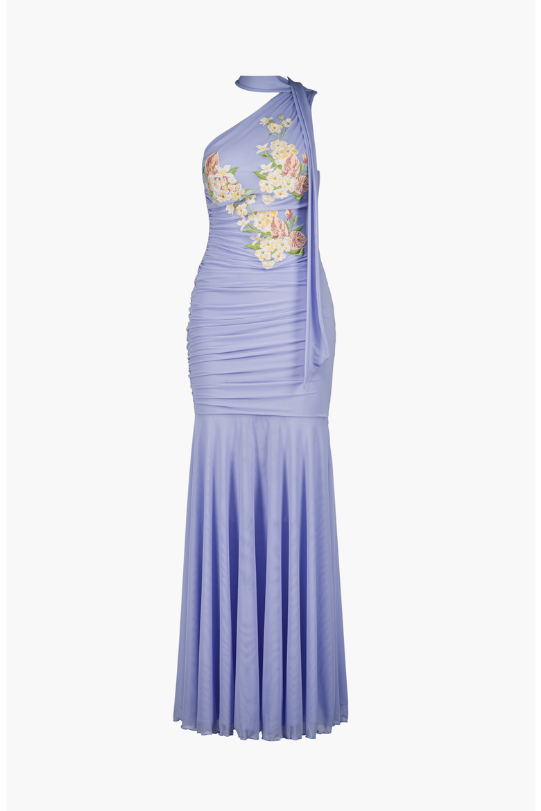 Alba Floral Embroidered Mesh Dress, Main, color, Periwinkle