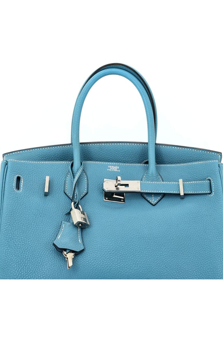 Pre-Owned Hermes Birkin Handbag Blue Togo with Palladium Hardware 30, Alternate, color, Bleu Jean