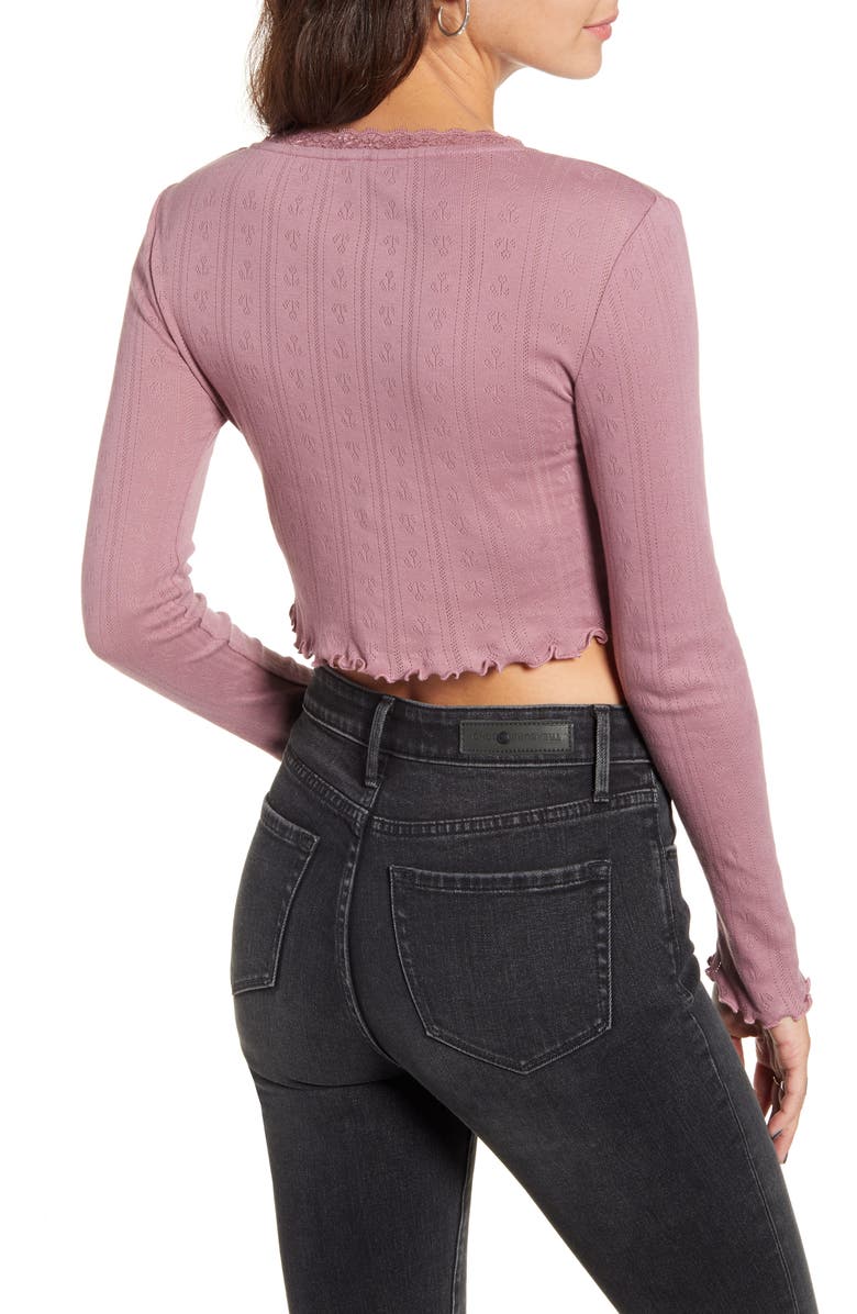 BDG Urban Outfitters Tulip Pointelle Top, Alternate, color, 