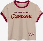 Nike Women's Nike Cream Washington Commanders Rewind Ringer Mod Cropped T-Shirt