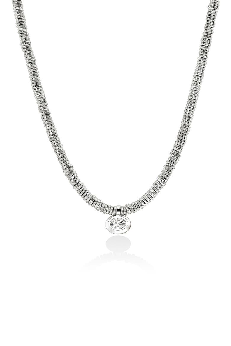 JH Lovestruck™ Heishi Pendant Necklace, Sterling Silver, Lab-Grown Diamond, 2.0TCW, Alternate, color, SILVER