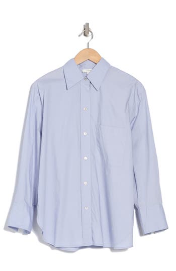 Vince Oversize Oxford Shirt In Sky Graphite