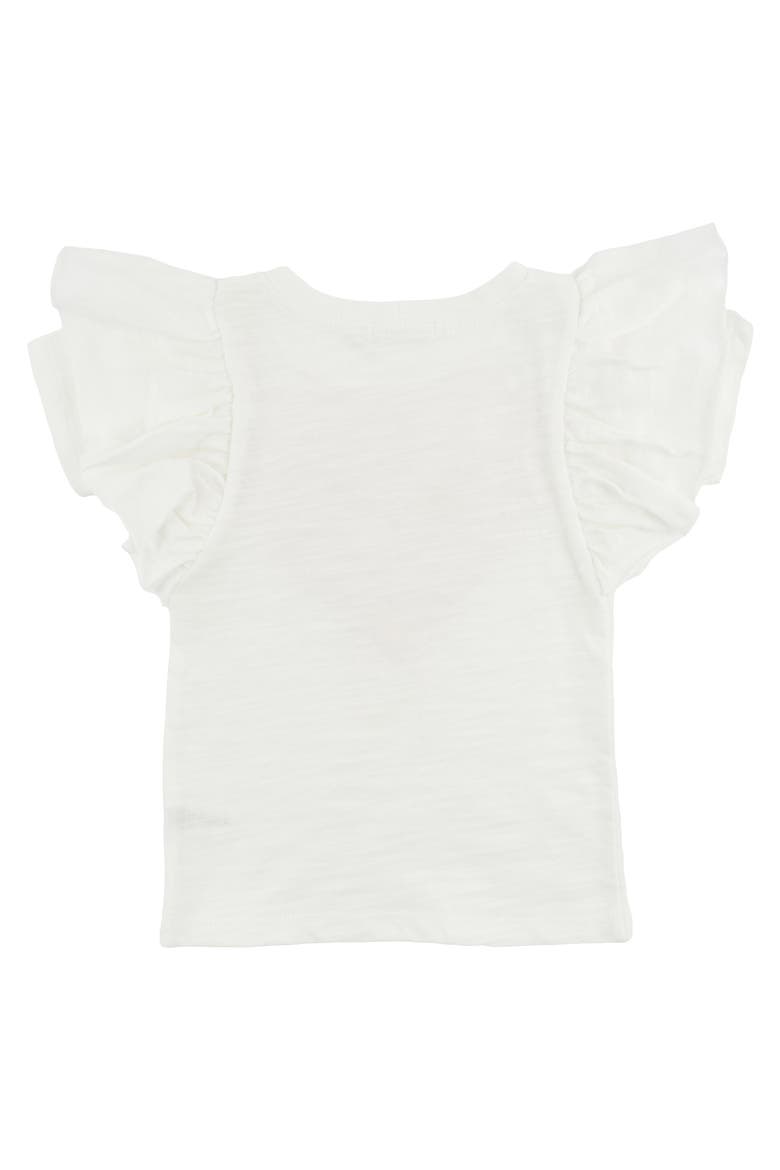 Ruffle Heart Pink Silver Tulle Butterfly Tee, Alternate, color, Cream