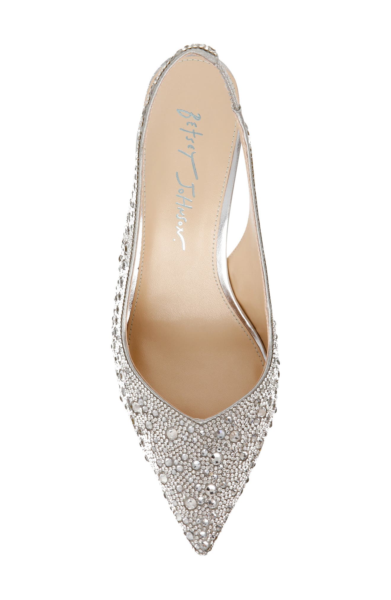 Betsey Johnson Clark Slingback Pointed Toe Pump, Alternate, color, Silver