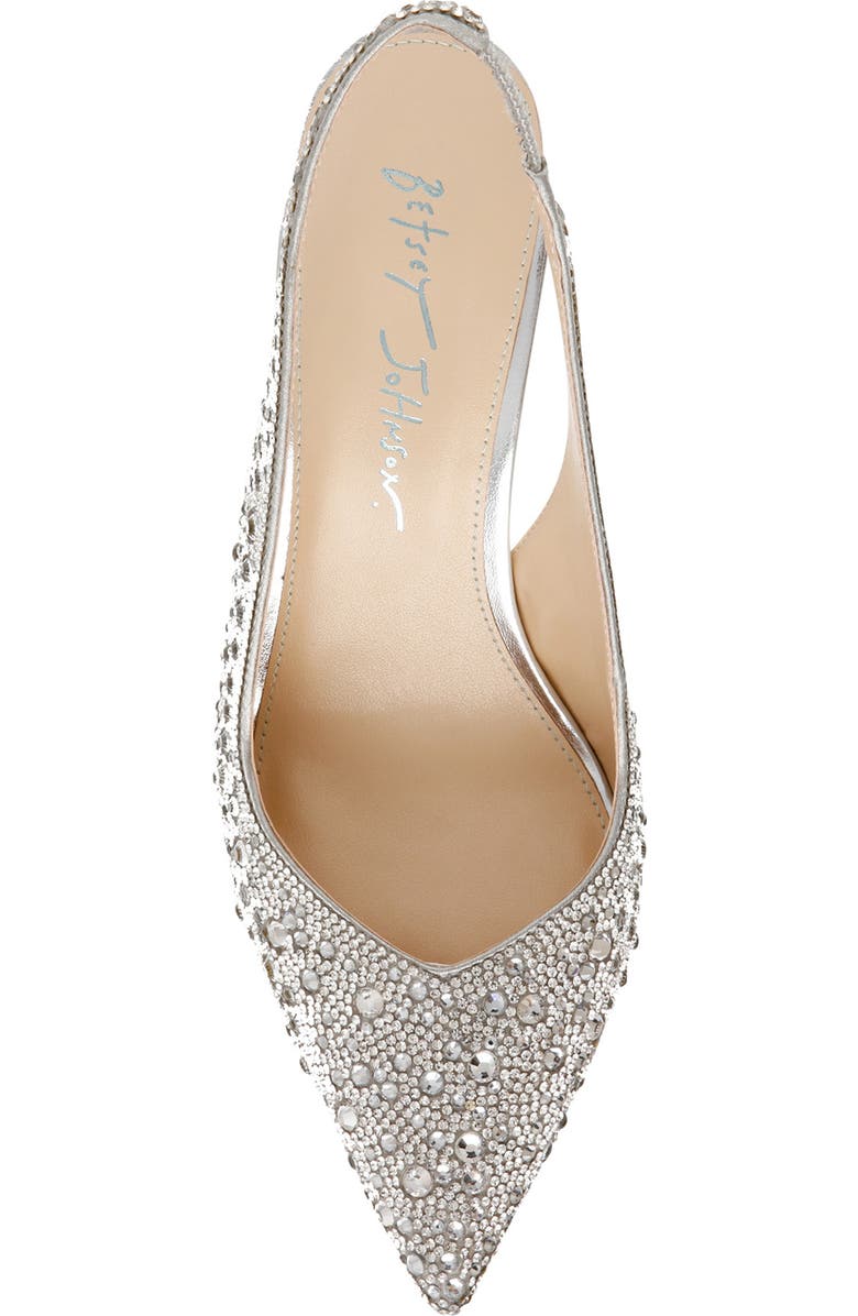 Betsey Johnson Clark Slingback Pointed Toe Pump, Alternate, color, Silver