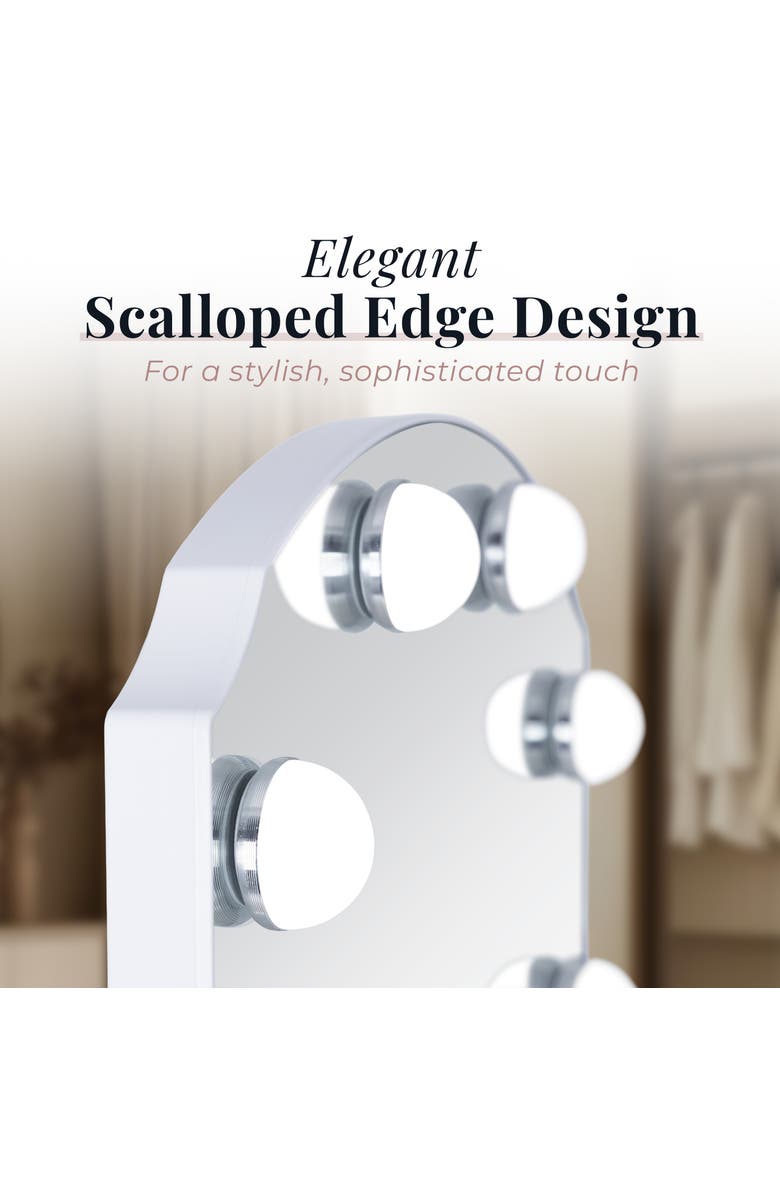 Zadro Scalloped Edge Hollywood LED Vanity Mirror, Alternate, color, White