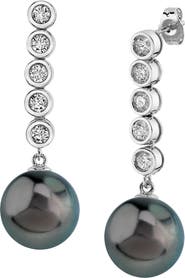 The Pearl Source Tahitian South Sea Pearl & Diamond Cascade Earrings