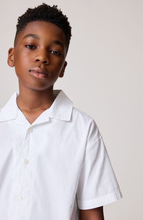 Smallsaints By Allsaints Kids' Oversize Ramskull Cotton Camp Shirt In White