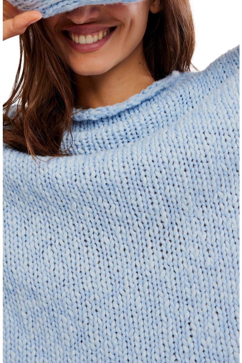 Opal Roll Neck Crop Sweater, Alternate, color, CASHMERE BLUE