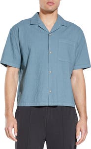 Civil Society Crepe Boxy Crop Resort Shirt