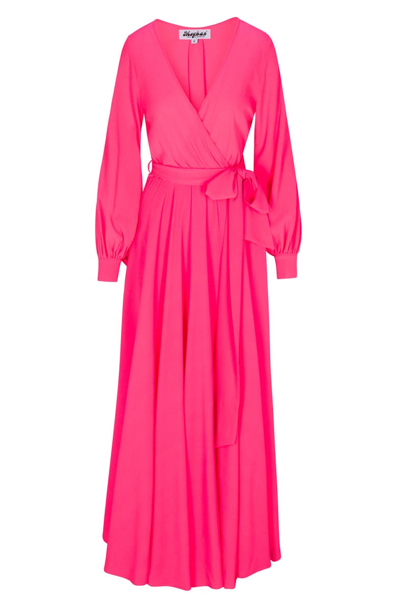 MEGHAN LA Lilypad Maxi Dress, Alternate, color, Neon Pink