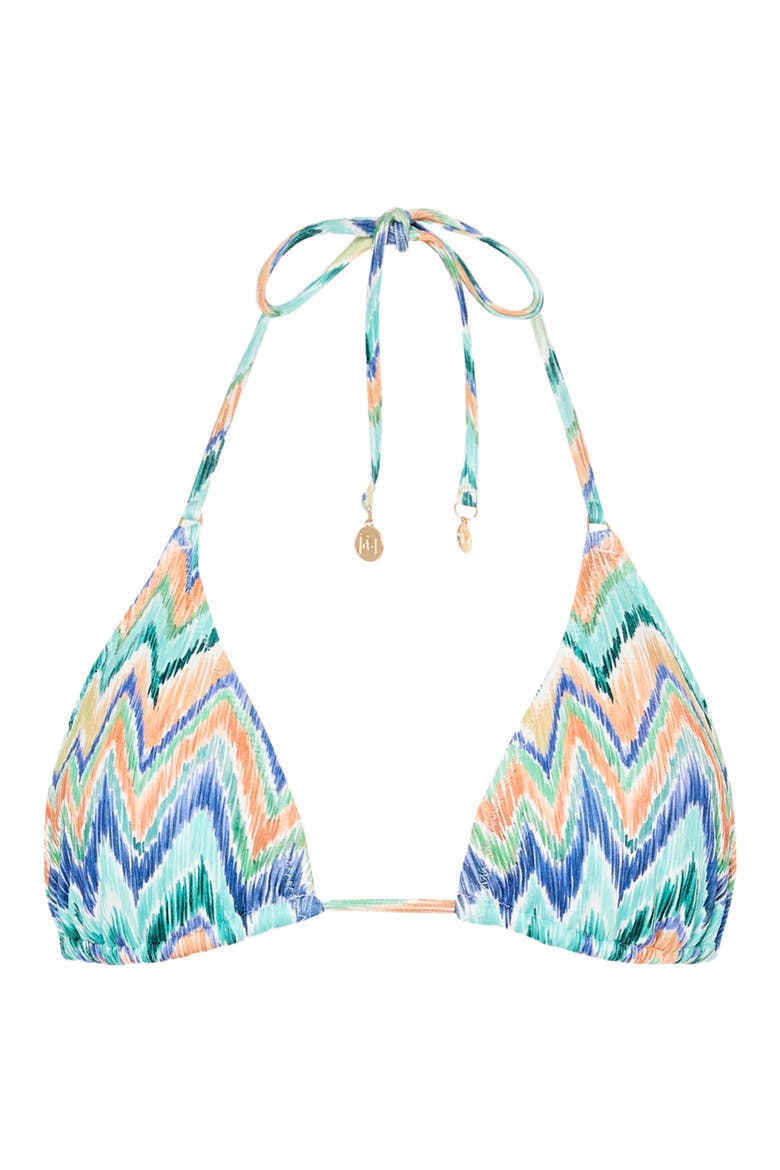 Tropical Chevron Stripe Triangle Bikini Top, Alternate, color, TROPICAL MULTI