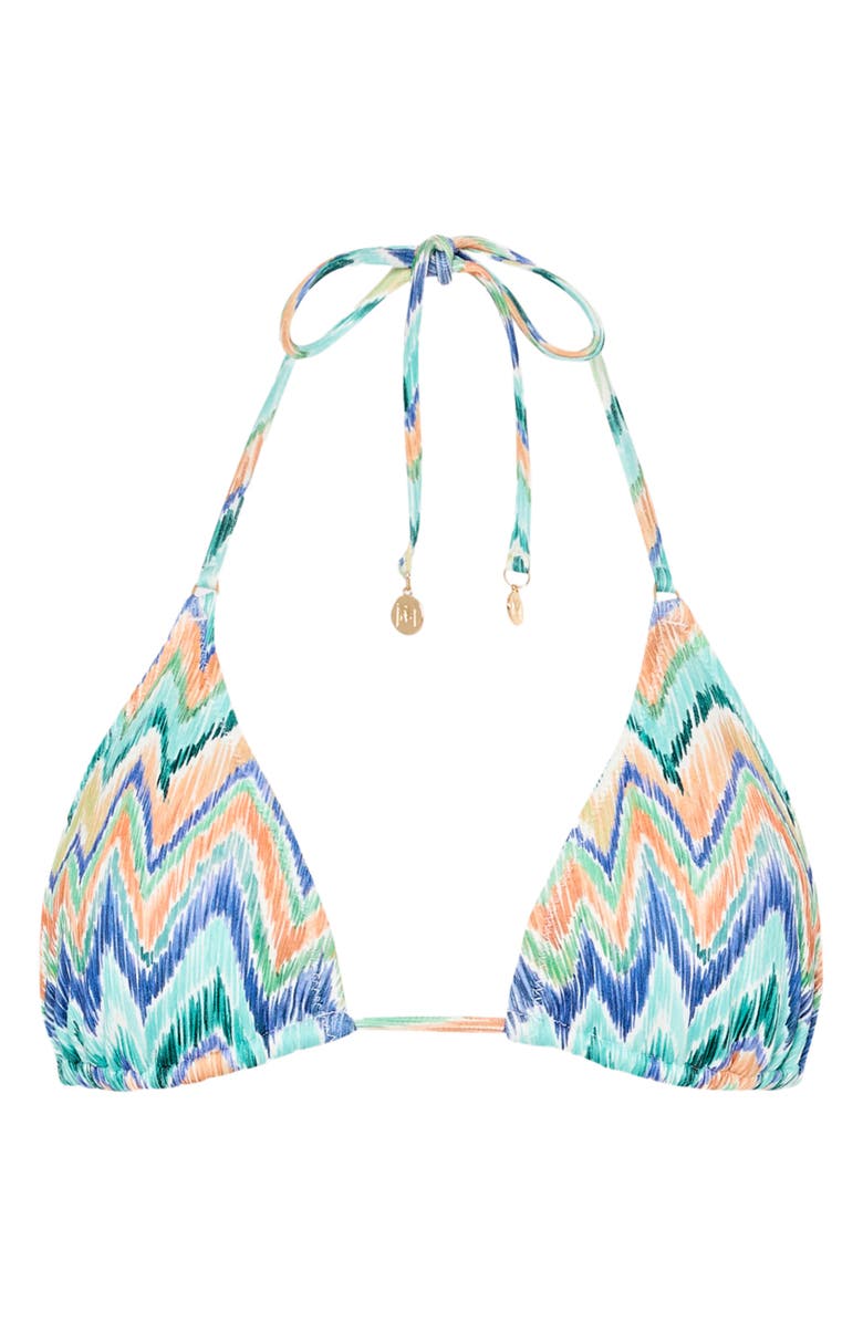 Milly Tropical Chevron Stripe Triangle Bikini Top, Alternate, color, Tropical Multi