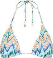 Milly Tropical Chevron Stripe Triangle Bikini Top