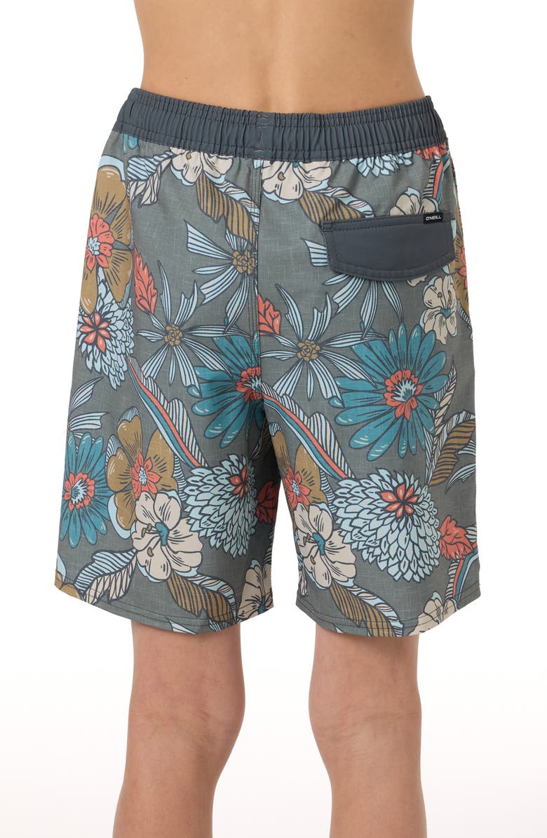 O'Neill Kids' Hermosa Swim Trunks, Alternate, color, Mulled Basil