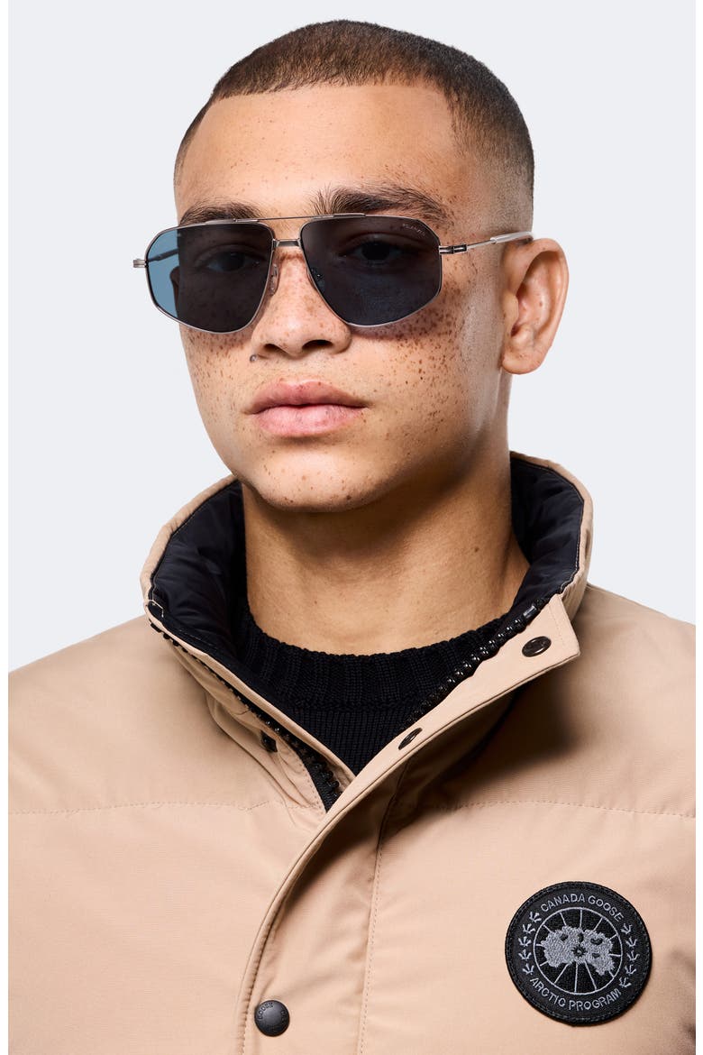 61mm Polarized Aviator Sunglasses, Alternate, color, LIGHT GUNMETAL