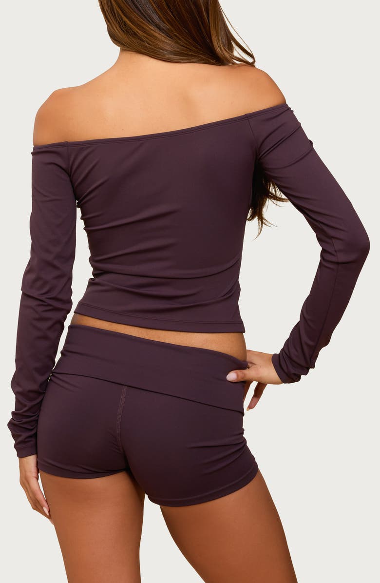 EDIKTED Tezia Off the Shoulder Long Sleeve Crop Top, Alternate, color, 