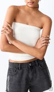 MANGO TEEN Strapless Cotton Top