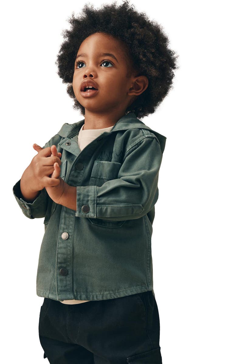 NEXT Kids' Hooded Cotton Shacket & Graphic T-Shirt Set, Alternate, color, White