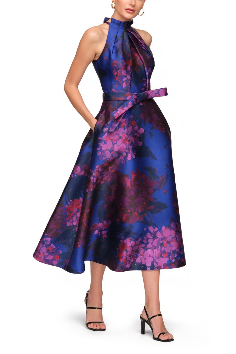 Naomi A-Line Cocktail Dress, Alternate, color, MAGENTA MULTI