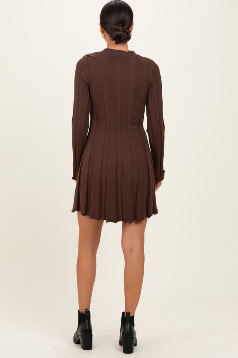 Wide Rib Maternity Mini Dress, Alternate, color, Brown