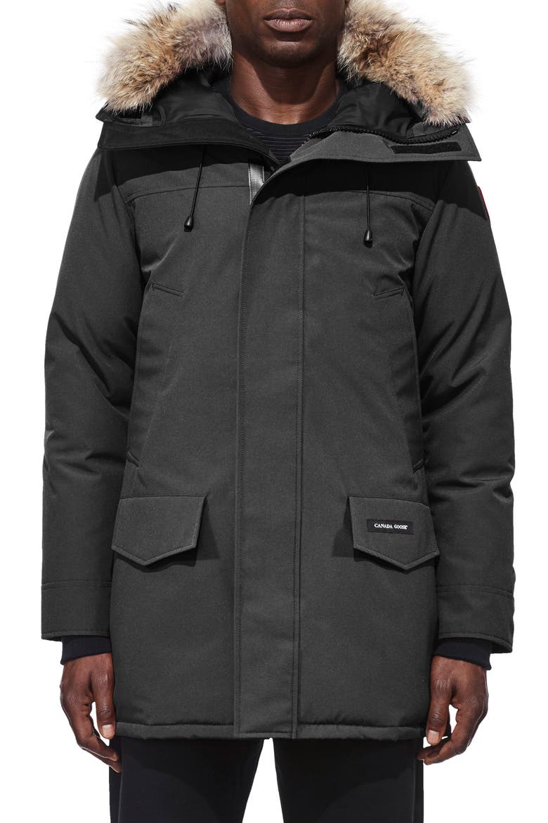 Langford Fusion Fit Parka with Genuine Coyote Fur Trim, Main, color, GRAPHITE