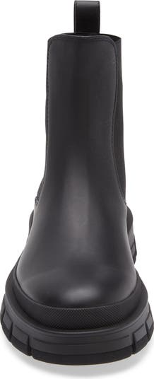 MONCLER 'HEVEA' BLACK LEATHER LOULACING ショートブーツ MONCLER Hevea City Leather Boots for Men | MR PORTER