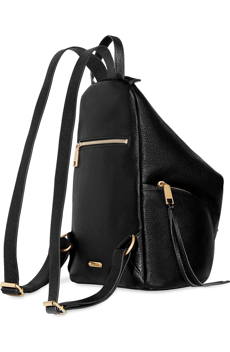Rebecca Minkoff Julian Leather Backpack, Alternate, color, Black