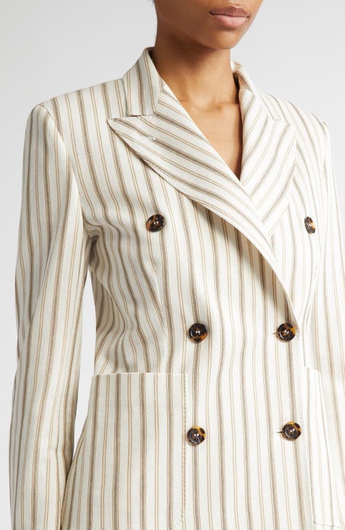 Max Mara Pensile Stripe Double Breasted Jersey Jacket In Sand