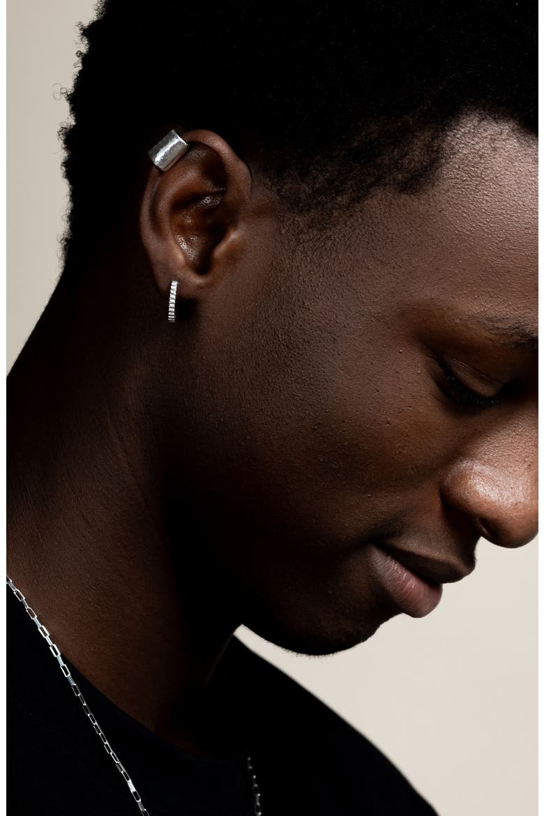 Men's Long Straight Nomad Ear Cuff, Alternate, color, Sterling Silver