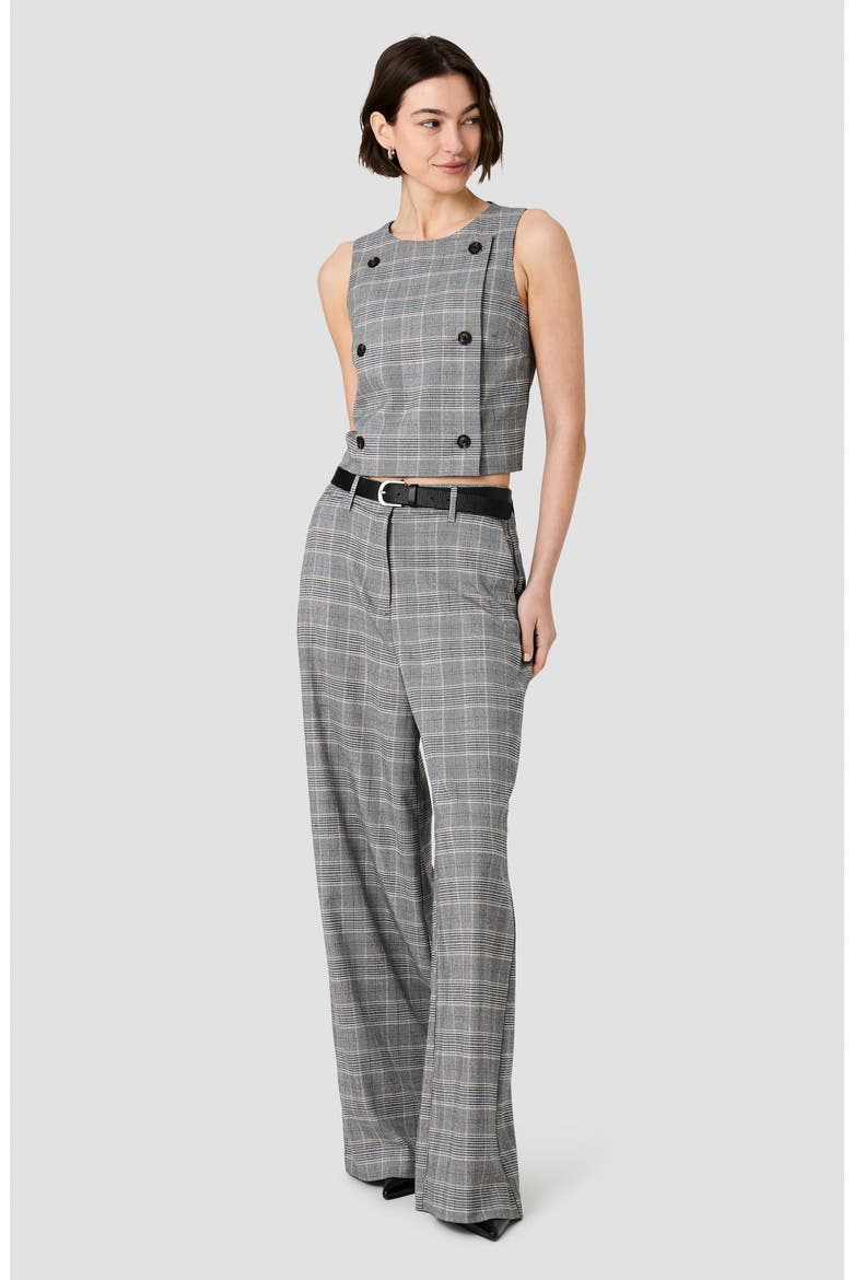 Matteo Plaid Double Breasted Sleeveless Top, Alternate, color, MATTEO PLAID SUITING
