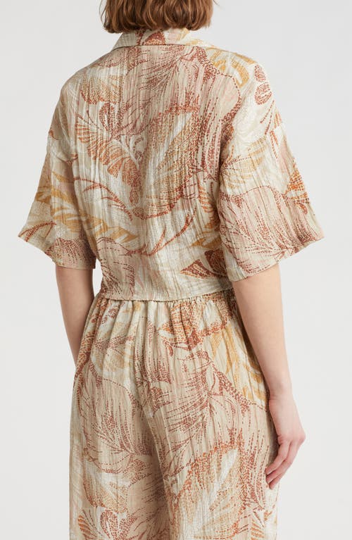 Dr2 By Daniel Rainn Short Sleeve Tie Front Top In Gold
