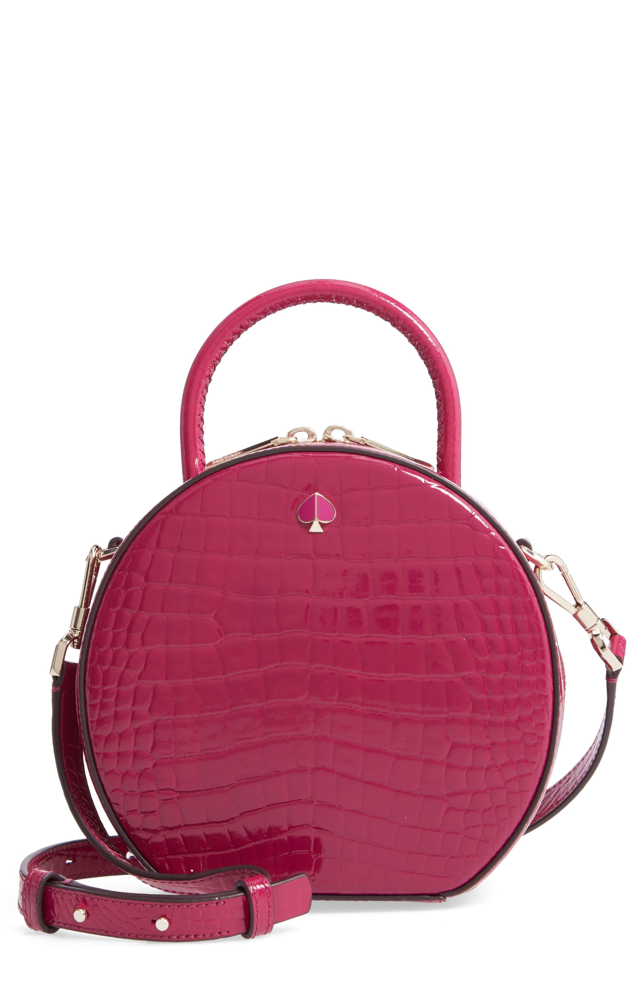 Kate Spade New York andi croc embossed canteen bag, Main, color, 
