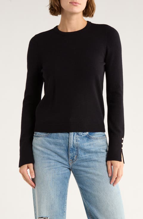 Split Cuff Crop Sweater