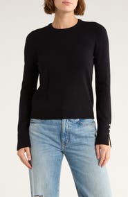 French Connection Split Cuff Crop Sweater