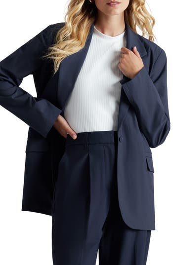 Rhone Commuter Boyfriend Blazer In Navy Blue
