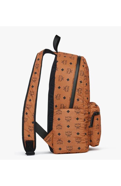 Mcm Stark Packable Backpack In Monogram Nylon In Cognac