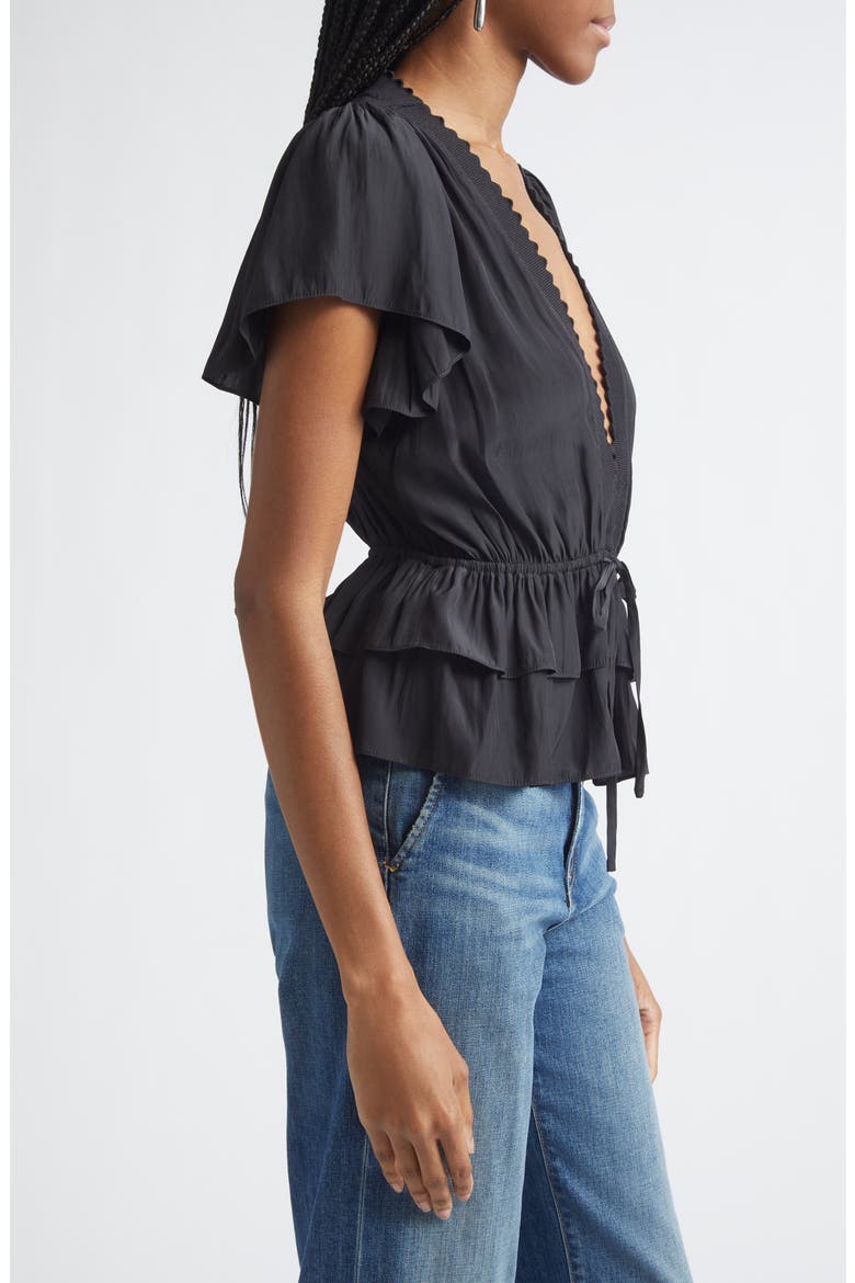 Emberly Peplum Shirt, Alternate, color, BLACK