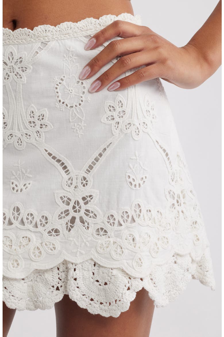 Liriel Eyelet Miniskirt, Alternate, color, OPTIC WHITE
