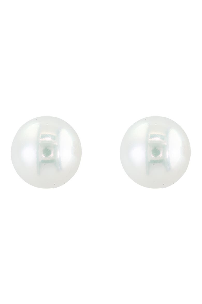 14K Yellow Gold 5-5.5mm Freshwater Pearl Stud Earrings, Alternate, color, WHITE