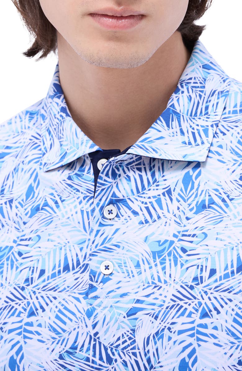 Bugatchi Hendrix Digital Leaf Print Pima Cotton Polo, Alternate, color, 