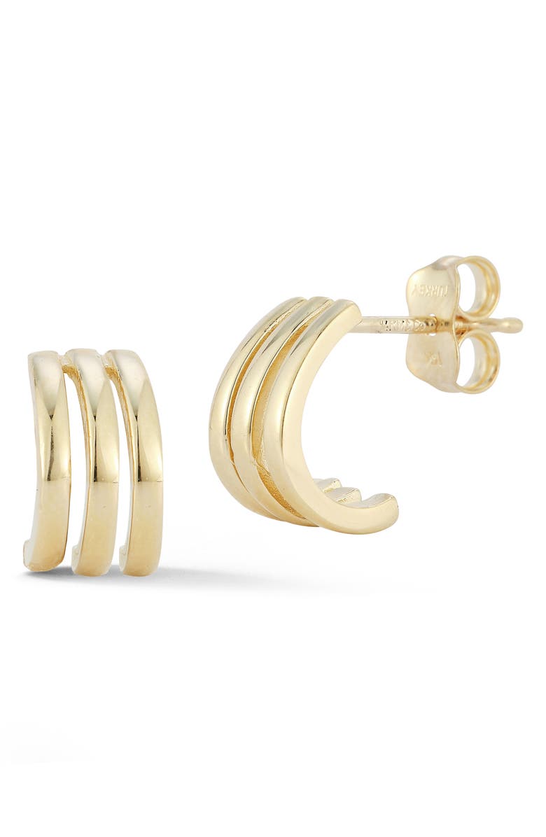 Ember Fine Jewelry 14K Yellow Gold Triple Hoop Earrings, Main, color, 