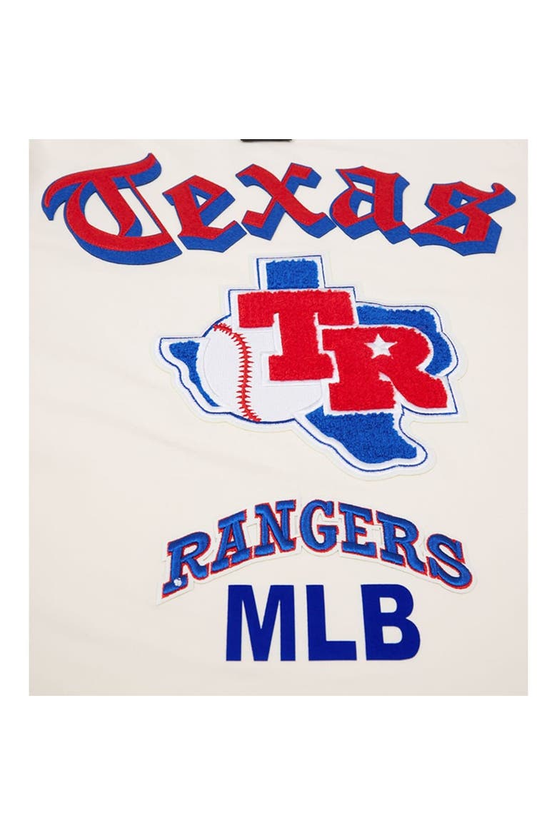 Men's Pro Standard Cream Texas Rangers Cooperstown Collection Old English T-Shirt, Alternate, color, Cream