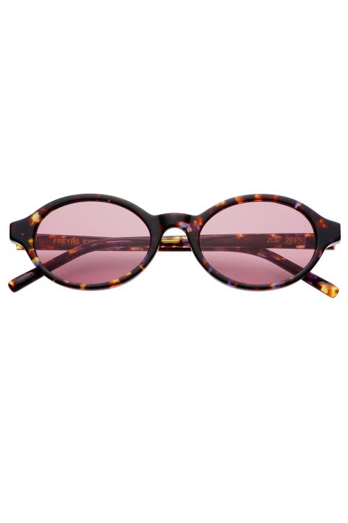 Freyrs Eyewear Zoe Oval Sunglasses In Brown