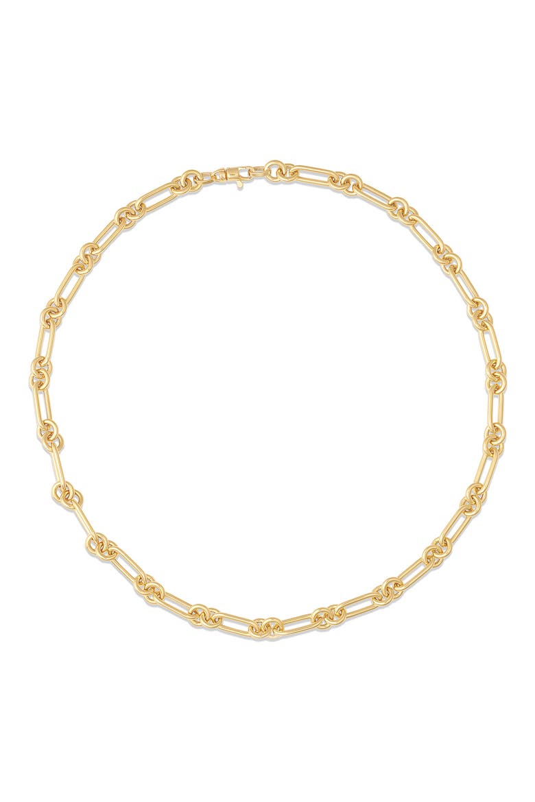 18k Gold Round Paperclip Chain Necklace, Main, color, 18K YELLOW GOLD