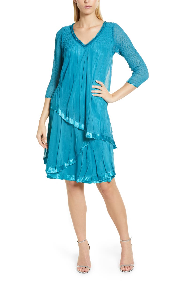 Komarov Layered Chiffon Dress, Main, color,